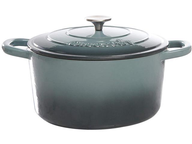 Crock Pot 69143.02 Artisan 7 Quart Enameled Cast Iron Round Dutch Oven, Slate Gray