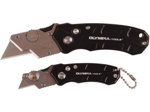 Olympia Tools 4OPA33203 2Pcs Turbofold Utility Knife 33-203 Black