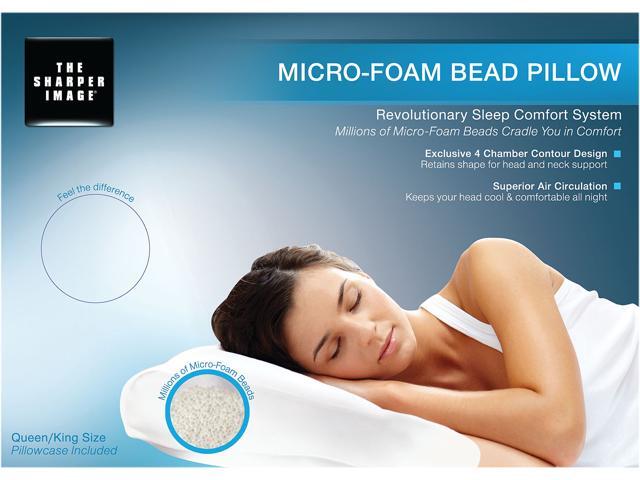 The Sharper Image Queen Size Micro Foam Bead Therapy Pillow