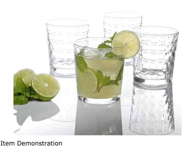 Gibson Home Great Foundations 4 Piece 13 Oz. DOF Glass Set, Squares