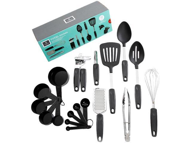 Gibson Home Chefs Better Basics 18 Piece Gadgets & Tools Combo Set, Black