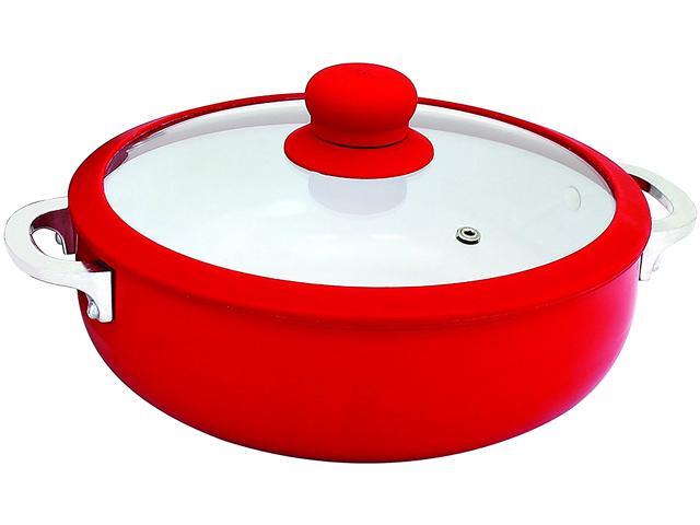IMUSA CHI-00071R 3.7-Quart Hammered Basic Caldero, Red