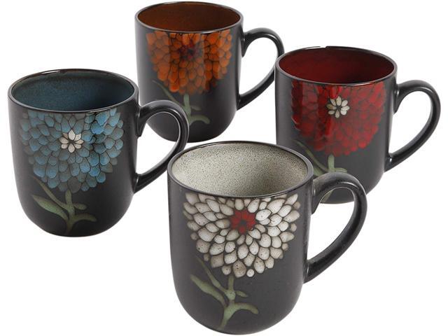 Gibson Home 92161.01 Gardenia Cafe 4 Piece 16 oz. Assorted Mug Set