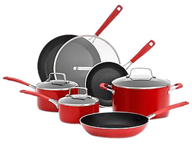 KitchenAid Aluminum Nonstick 10-Piece Cookware Set Red KC2AS10QER ...