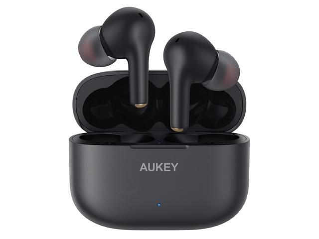 AUKEY Black EP-T27 Wireless Earbuds with aptX Deep Bass, CVC 8.0 Noise Reduction Technology, Bluetooth 5.0, IPX7 Waterproof, USB Type C Quick Charging Case Earphones for iPhone and Android