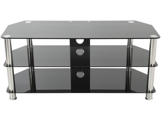 Avf Sdc1140cm A Tv Stand With Cable Management For Up To 55 Tvs Black Glass Chrome Legs Newegg Com