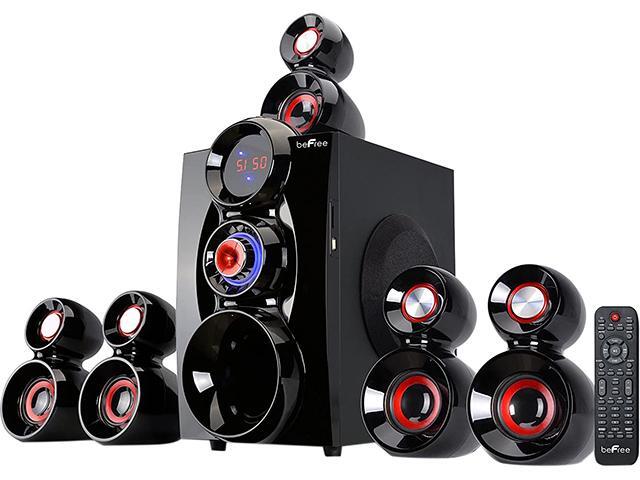 Befree Sound BFS-600 5.1 Channel Surround Sound Bluetooth Speaker System with 6.5 in. Amplifier, Red