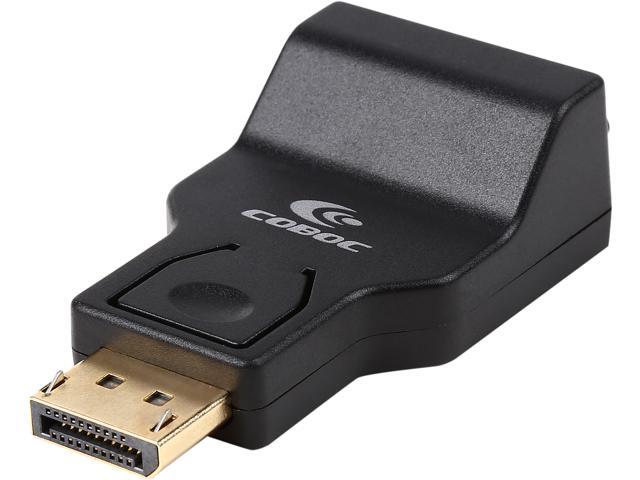 Coboc CL-AD-DP2VGA-BK Compact Design DisplayPort to VGA Active Adapter Converter,Gold Plated,Black -DP to VGA - 1920 x 1200 Resolution
