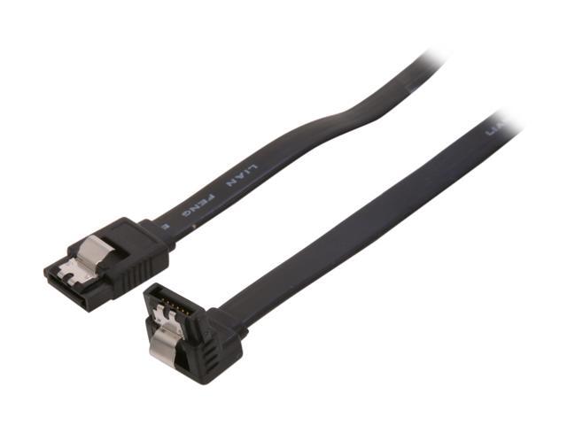 Rosewill SATA II Flat Cable 18/" Inch Black w// Locking Latch RC-18-SA2-BK