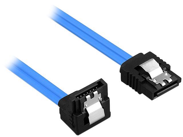 Rosewill 19 7 Serial Ata Iii Blue Round Cable W Locking Latch Rosewill Sata Cable 90 Degree Right Angle Iii 6 0 Gbps 12 Inches