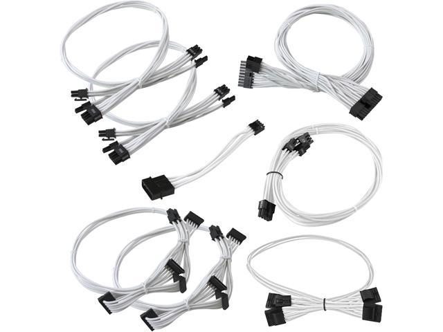 EVGA 100-CW-0650-B9 GS/PS (550/650) White Power Supply Cable Set (Individually Sleeved)