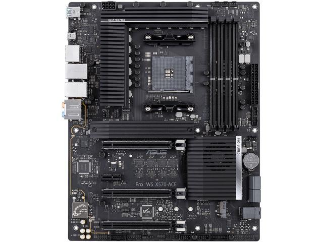 ASUS AMD AM4 PRO WS X570-ACE ATX Workstation Motherboard with 3 PCIe 4.0 x16, Realtek and Intel Gigabit LAN, DDR4 ECC ...