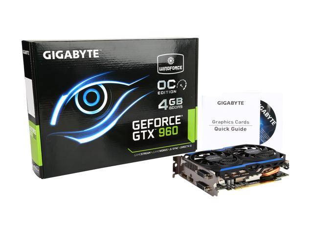 GIGABYTE GeForce GTX 960 4GB WINDFORCE 2X OC EDITION, GV-N960OC-4GD ...