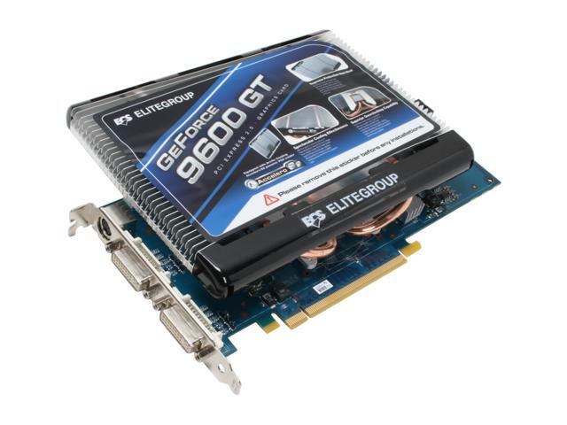 ECS GeForce 9600 GT DirectX 10 N9600GT-512MX-P 512MB 256-Bit GDDR3 PCI Express 2.0 x16 HDCP Ready SLI Support Video Card
