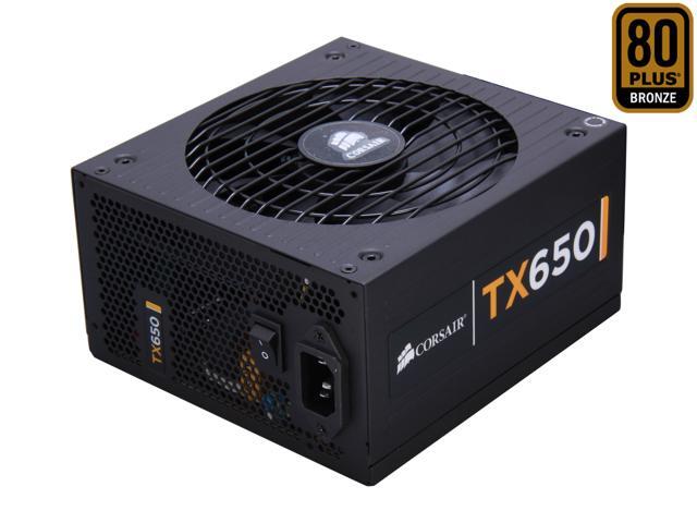 CORSAIR TX Series CMPSU-650TX 650W ATX12V / EPS12V SLI Ready CrossFire Ready 80 PLUS BRONZE Certified Active PFC Compatible with Core i7 Power Supply & New 4th Gen CPU Certified Haswell Ready