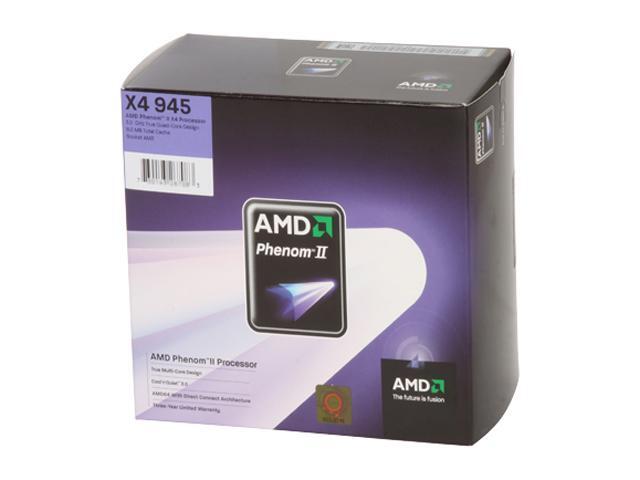 AMD Phenom II X4 945 Deneb Quad-Core 3.0 GHz Socket AM3 125W HDX945FBGIBOX Processor