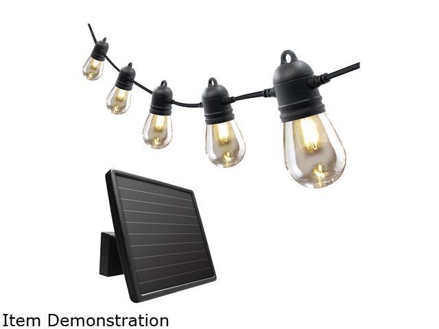 Sunforce 46' Solar 20 LED Bulbs Hanging Indoor Outdoor String Light Shatterproof/Weather-Resistance 80040