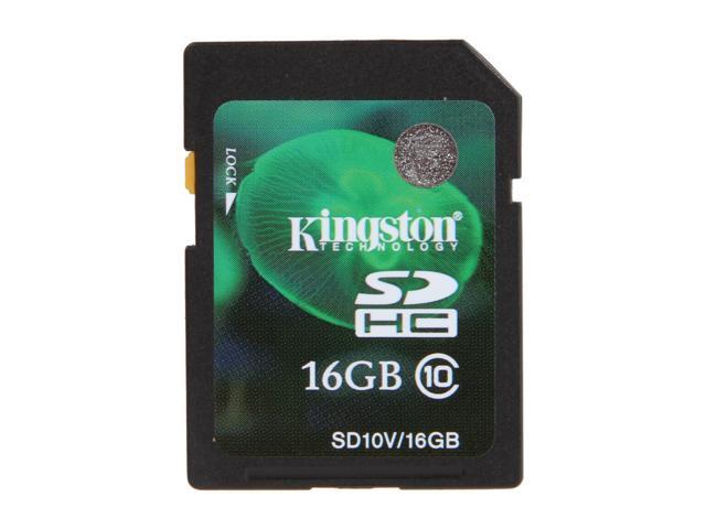 Kingston 16GB Secure Digital High-Capacity (SDHC) Flash Card Model SD10V/16GB
