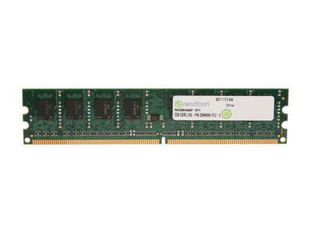 Rendition by Crucial 2GB 240-Pin DDR2 SDRAM DDR2 667 (PC2 5300) Desktop Memory Model RM25664AA667