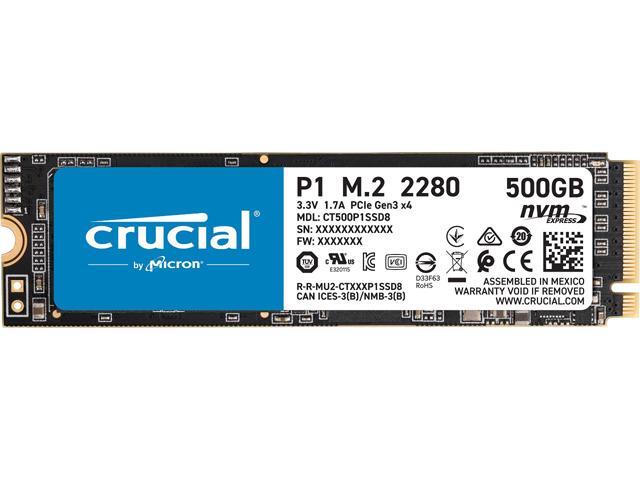 Crucial P1 500GB 3D NAND NVMe PCIe Internal SSD, up to 1900 MB/s - CT500P1SSD8
