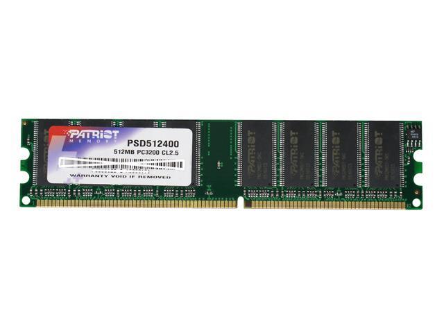 Patriot 512MB 184-Pin DDR SDRAM DDR 400 (PC 3200) Desktop Memory Model ...