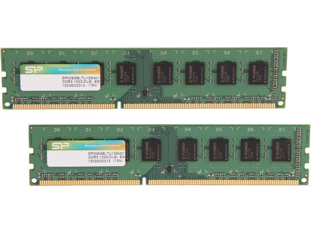 Silicon Power 16GB (2 x 8GB) DDR3 1333 (PC3 10600) Desktop Memory Model SP016GBLTU133N21