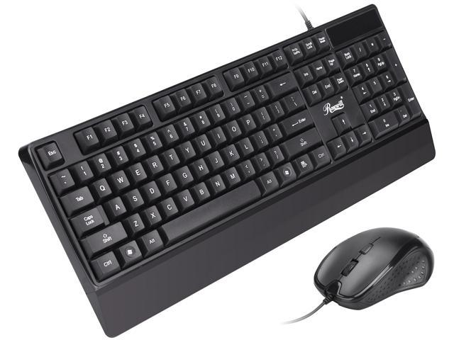 Rosewill USB Wired Slim Desktop Keyboard & Mouse Combo Black - RKM-600