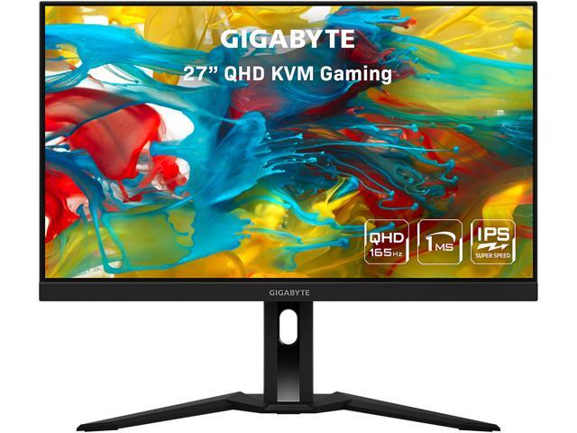 GIGABYTE M27Q-PRO 27" 165Hz 1440P KVM Gaming Monitor, 2560 x 1440 SS IPS Display, 1ms (GTG) Response Time, 98% DCI-P3, 1x Display Port 1.4, 2x HDMI 2.0, 3x USB 3.0, 1x USB Type-C