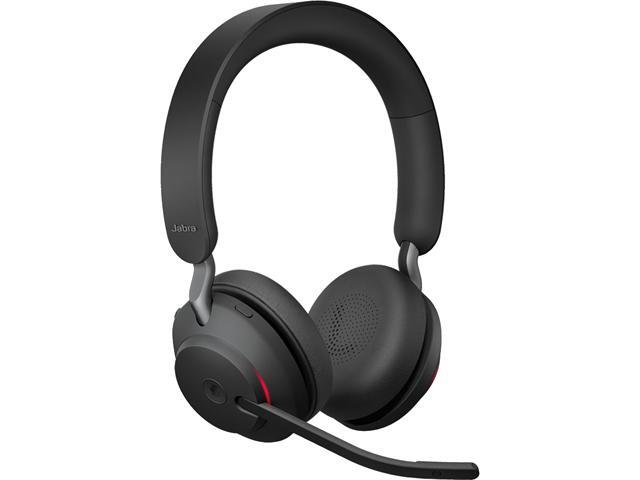 Jabra Evolve2 65 MS Wireless Headphones with Link380a, Stereo, Black – Wireless Bluetooth Headset for Calls and Music, 37 Hours of Battery Life, Passive Noise Cancelling Headphones