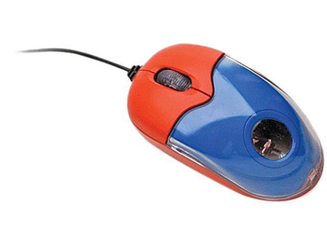 Ergoguys KM200 Red, Blue 3 Buttons Tilt Wheel USB or PS/2 Wired Optical Califone Red Blue Mini Mouse for Child Size Hand