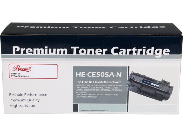 Rosewill RTCA-CE505A-C2 Economy Compatible Toner Cartridge (Replaces HP CE505A, 05A) 2,300 Pages Yield; Black