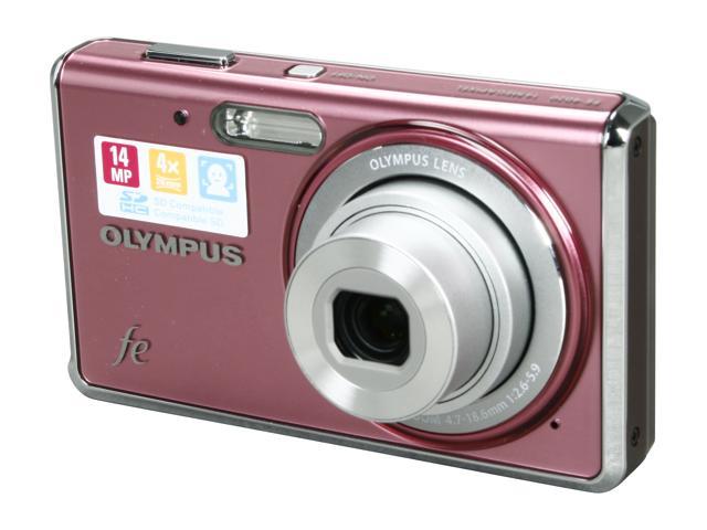 OLYMPUS FE-4020 Pink 14 MP 4X Optical Zoom 26mm Wide Angle Digital ...