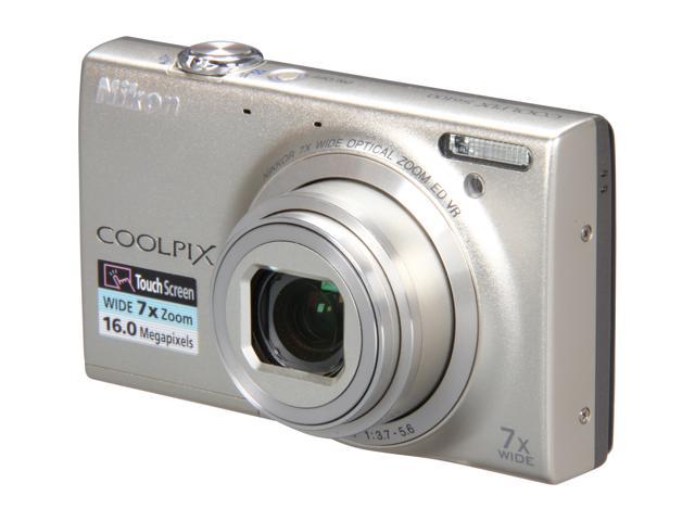 Nikon COOLPIX S6100 Silver 16.0 MP 7X Optical Zoom 28mm Wide Angle ...