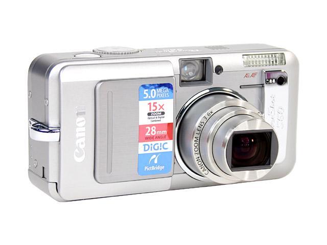 Canon PowerShot S60 Silver 5.0MP 3.6X Optical Zoom 28mm Wide Angle