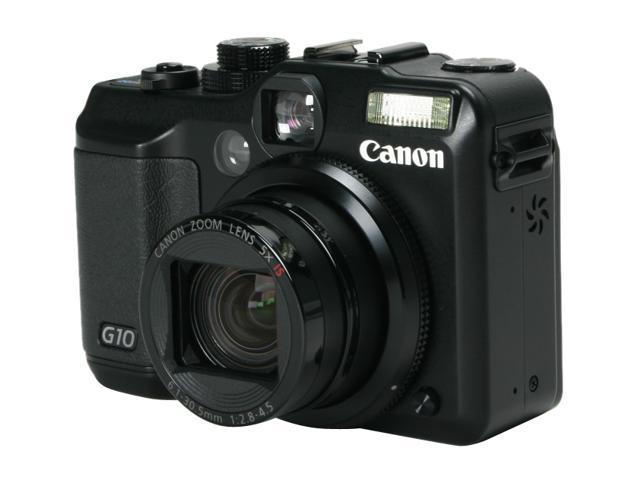 Canon PowerShot G10 Black 14.7 MP 5X Optical Zoom 28mm Wide Angle ...