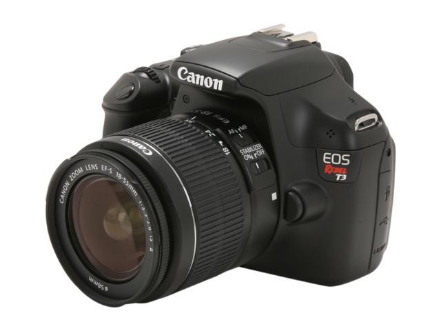 Canon EOS REBEL T3 5157B002 Black 12.2 MP Digital SLR Camera with EF-S ...