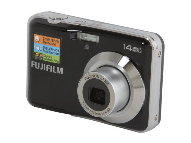 FUJIFILM AV200 Black 14 MP 3X Optical Zoom Wide Angle Digital Camera ...