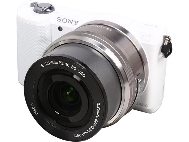SONY Alpha a5000 ILCE-5000L/W White 20.1MP 3.0" 460K LCD Compact Interchangeable Lens Digital Camera with 16-50mm Lens