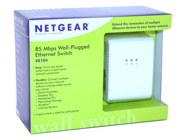 NETGEAR XE104 85 Mbps Wall-Plugged Ethernet 4-port Switch ...