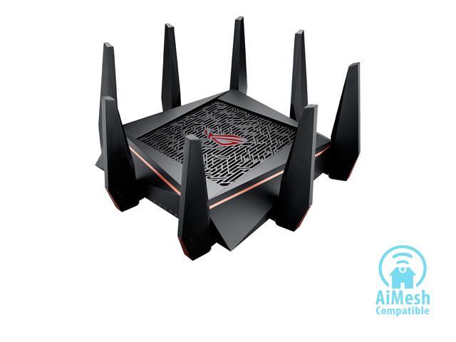 ASUS ROG Rapture GT-AC5300 5334Mbps Tri-band Gaming Router, AiProtection Lifetime Security by Trend Micro, AiMesh compatible for Mesh WiFi System, 8 x