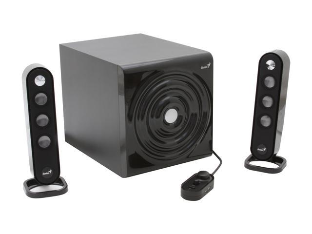 Genius Sw V2 1 1255 Speakers Newegg Genius Sw V2 1 1255 40 Watts 2 Sleek 3 Piece Speaker System