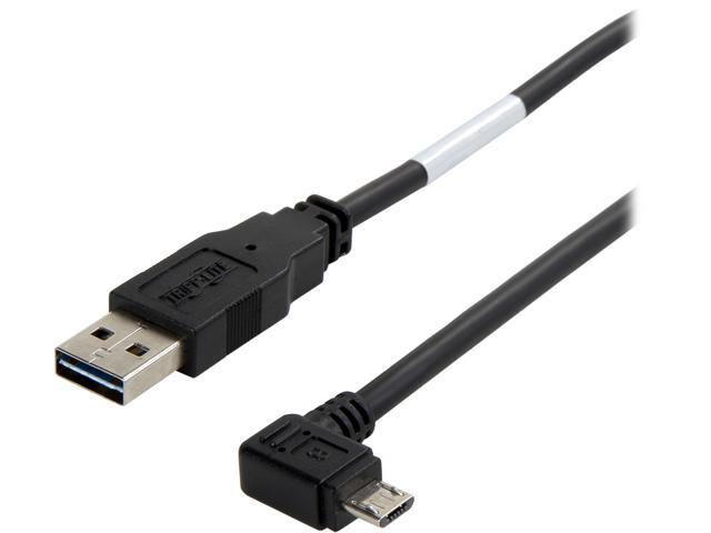 Tripp Lite UR05C 003 RB Black Dedicated Micro USB Charging Cable Right Angle