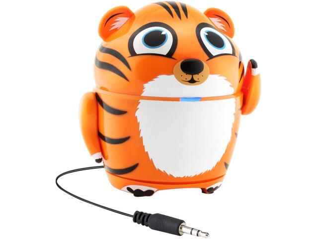 GOgroove Portable Music Player Tiger Speaker with Rechargeable Battery & Retractable 3.5mm Cable 