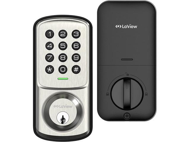 LaView Door Lock with Keypad, Keyless Entry Door Lock, Electronic Deadbolt Lock for Front Door, Bedroom Door, Garage Door, Auto Lock, 1-Touch Motorized Locking, 20 User Codes, Easy to Install
