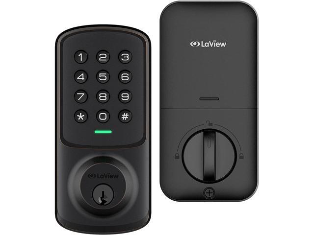 LaView Door Lock with Keypad, Keyless Entry Door Lock, Electronic Deadbolt Lock for Front Door, Bedroom Door, Garage Door, Auto Lock, 1-Touch Motorized Locking, 20 User Codes, Easy to Install