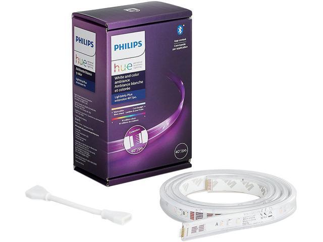 Philips Hue Bluetooth Smart Lightstrip Plus 1m/3ft Extension NO Plug, (Voice Compatible with Amazon Alexa, Apple Homekit and Google Home), White