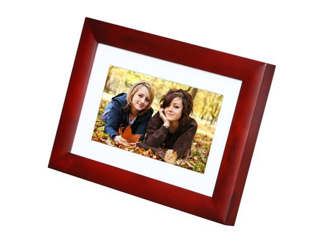 Viewsonic Vfa724w 10 7 Cherry Wood 480x234 Digital Photo Frame Magic 4 Splits Random Picture Rotation Slideshow Shuffle Newegg Com