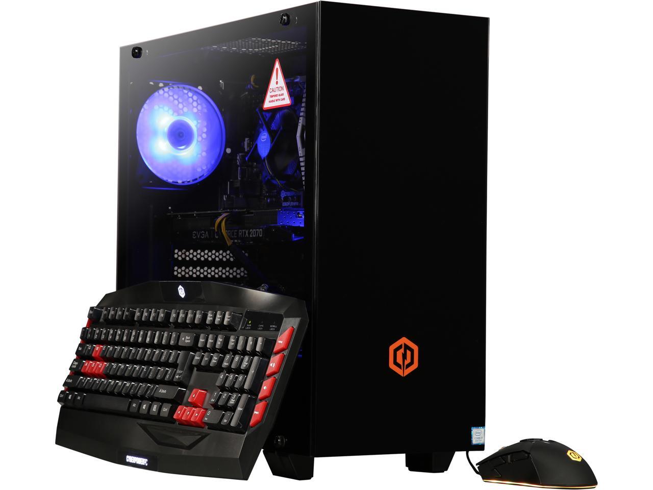 CyberpowerPC Gaming Desktop Gamer Xtreme C780D Intel Core i7 8th Gen 8700 (3.20 GHz) 16 GB DDR4 2 TB HDD 240 GB SSD NVIDIA GeForce RTX 2070 Windows 10 Home 64-Bit