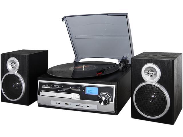 Trexonic TRX-28SP 3-Speed Turntable With CD Player, FM Radio, Bluetooth, USB/SD Recording