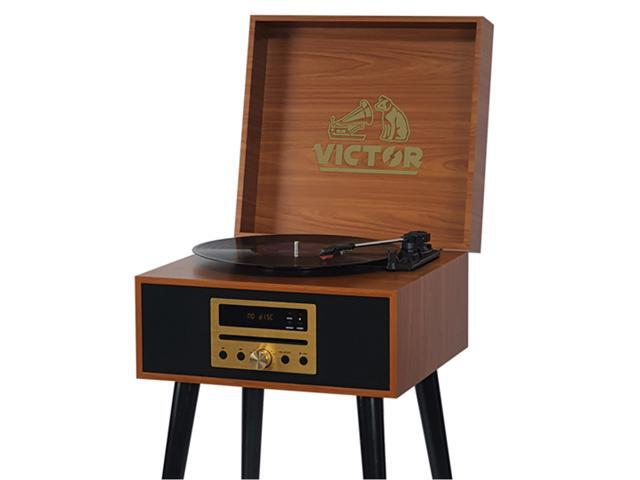 Victor Newbury 8-in-1 Wood Music Center with Chair Height Legs - Mahogany  VWRP-3500-MH